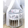 Детская овальная кроватка-трансформер Ovalbed Premium 8 в 1 Gray+White
