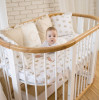 Детская овальная кроватка-трансформер Ovalbed Premium 8 в 1 Natural-white