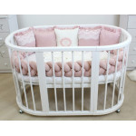 Детская овальная кроватка-трансформер Ovalbed Premium 8 в 1 White