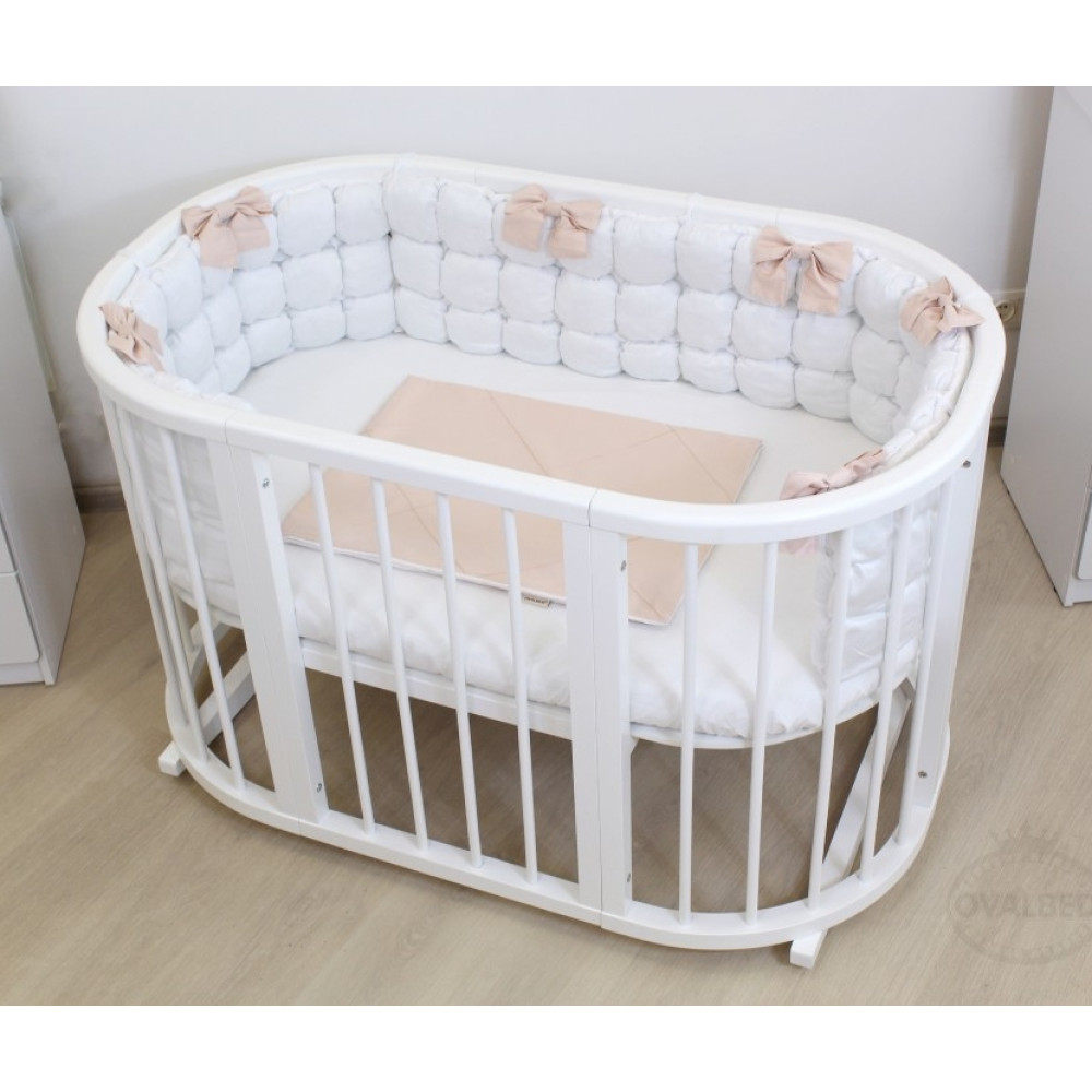 Детская овальная кроватка-трансформер Ovalbed Premium 8 в 1 White