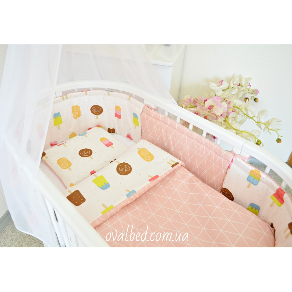 Круглая кроватка-трансформер Ovalbed Stars Light White 8 в 1 