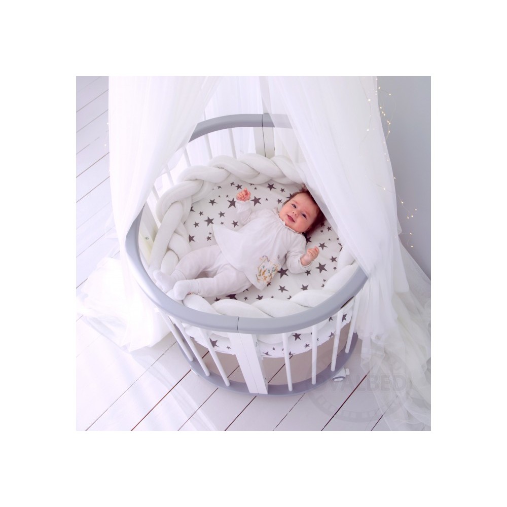 Овальная кроватка Ovalbed Deluxe Monohroom 9 в 1 маятник + колеса