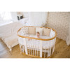 Овальне ліжечко Ovalbed Deluxe Natural + White маятник + колеса