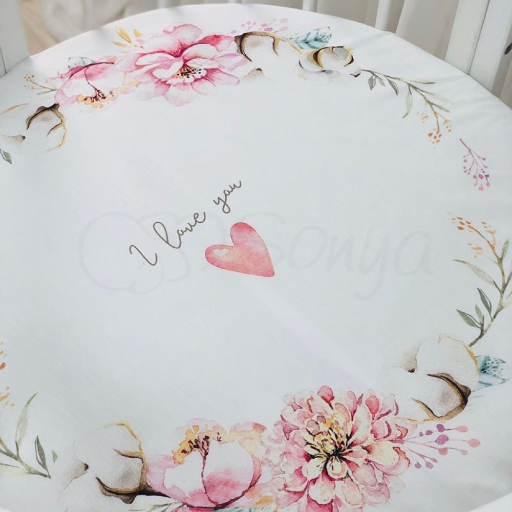 Простынь детская Маленькая Соня с печатью Heart and Flowers 70x70 (9580412)