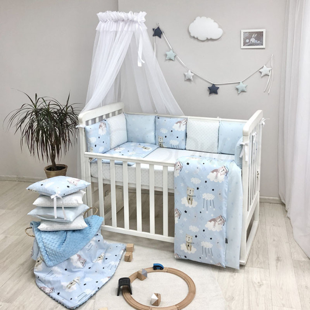 Постельный комплект Маленькая Соня Baby Desing Коты в облаках голубой 6 предметов (0220397)