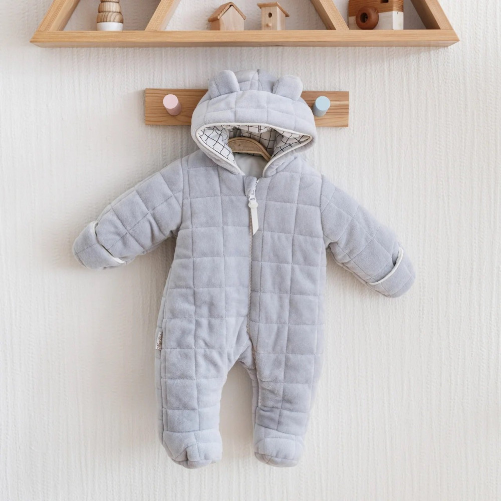 Детский велюровый комбинезон MagBaby Tessera нежно-серый p. 74 (100978) 