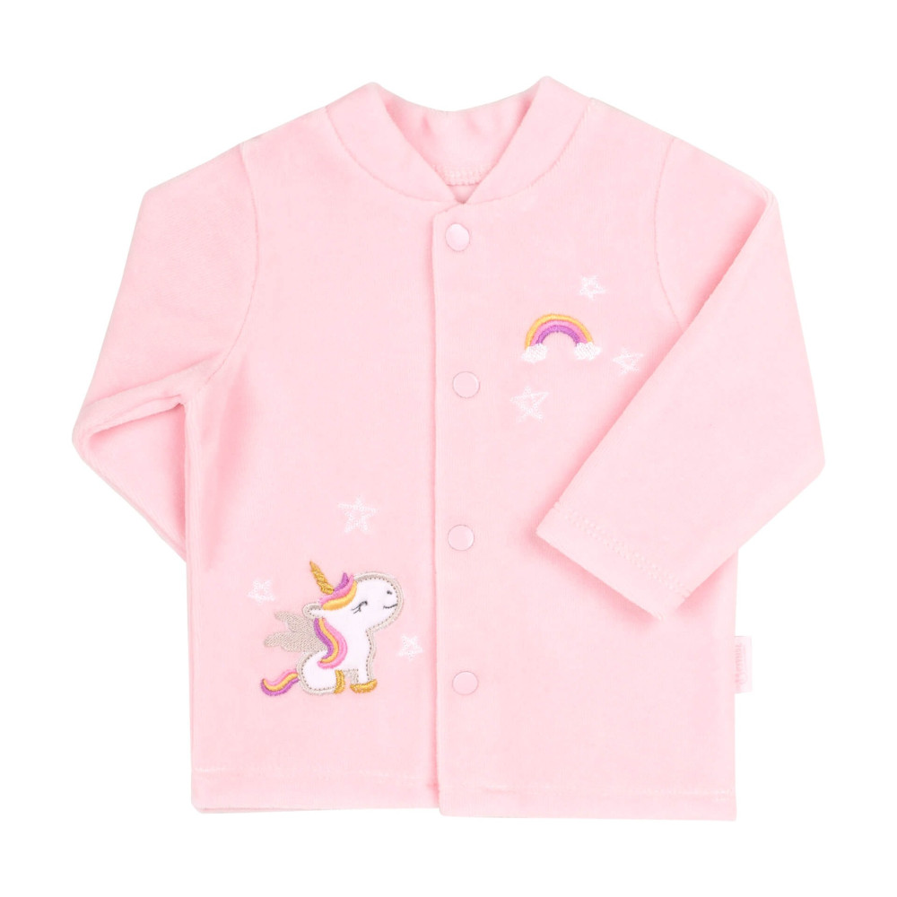 Комплект для девочки Bembi розовый с белым велюр р. 62 (КП 230)