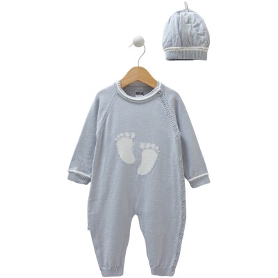 В'язаний комбінезон з шапочкою Caramell р.56-62 Triko Mavi (TU8340)