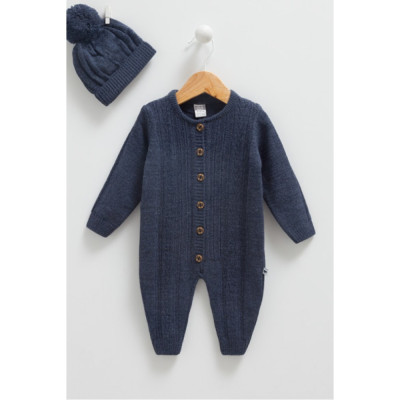Комбинезон Caramell вязанный с шапочкой для мальчика Triko р.3-6 мес (TE7571)