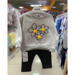 Комплект одягу Caramell Sport Girl р.62-68 світшот, штани, сіро-чорний (TKK7515)