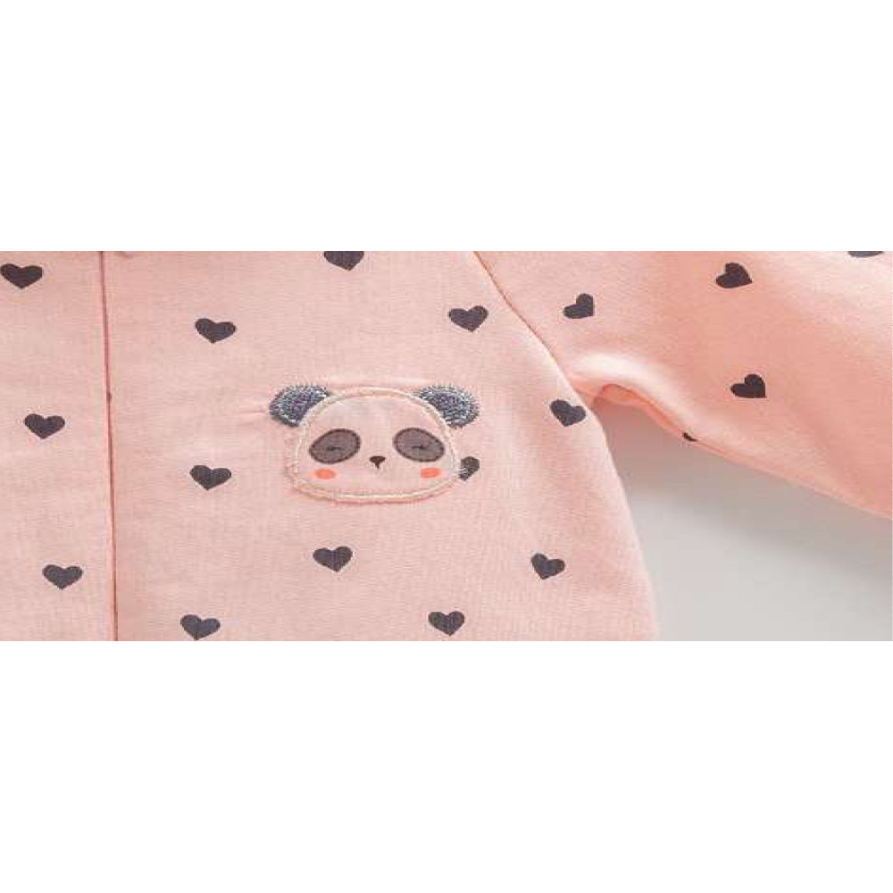 Комбинезон с капюшоном Caramell Sweet Panda р.62-68 серо-розовый (TK7177)