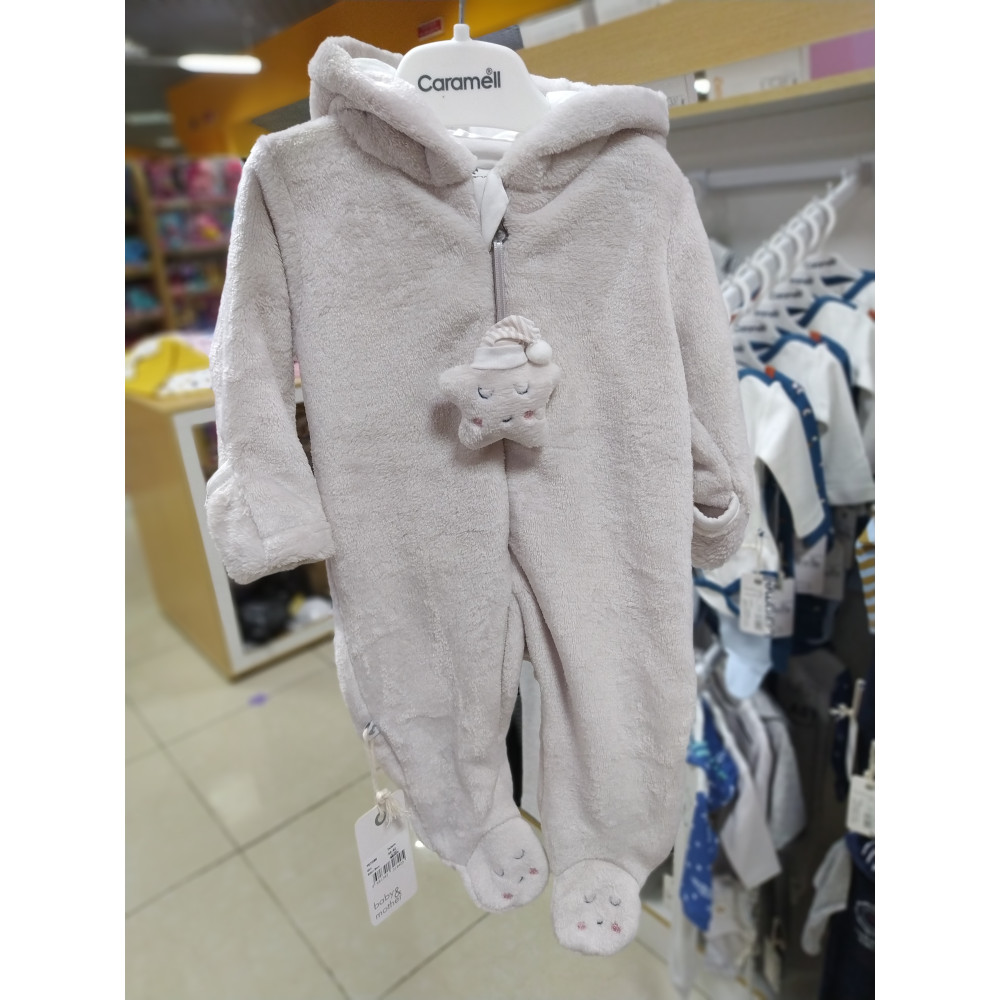Комбинезон Caramell с капюшоном Star Boy р.62-68 светло-серый (TE7288)