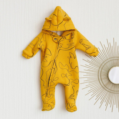 Комбинезон с начесом MagBaby Nory горчичный с линиями р.68 (120761)