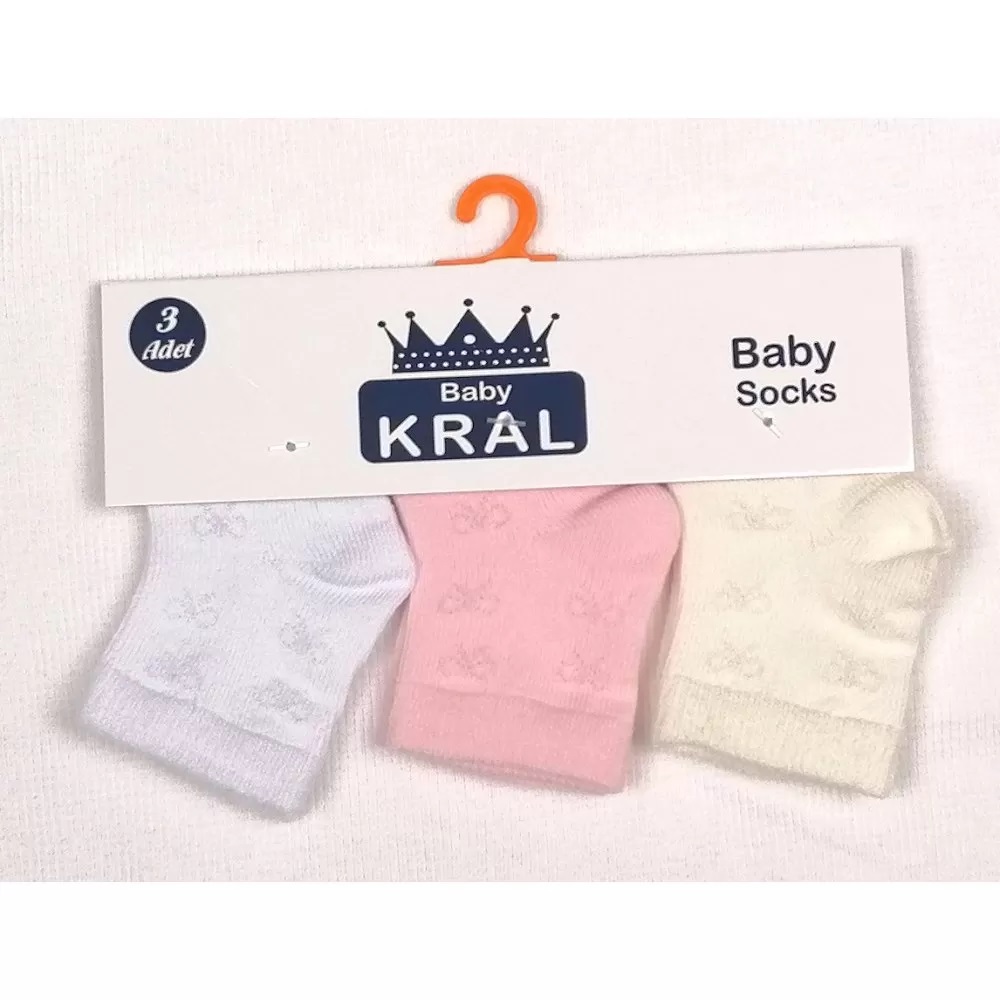 Шкарпетки Baby Kral 3 пари р. 0-3 міс. в асортименті (м 102)