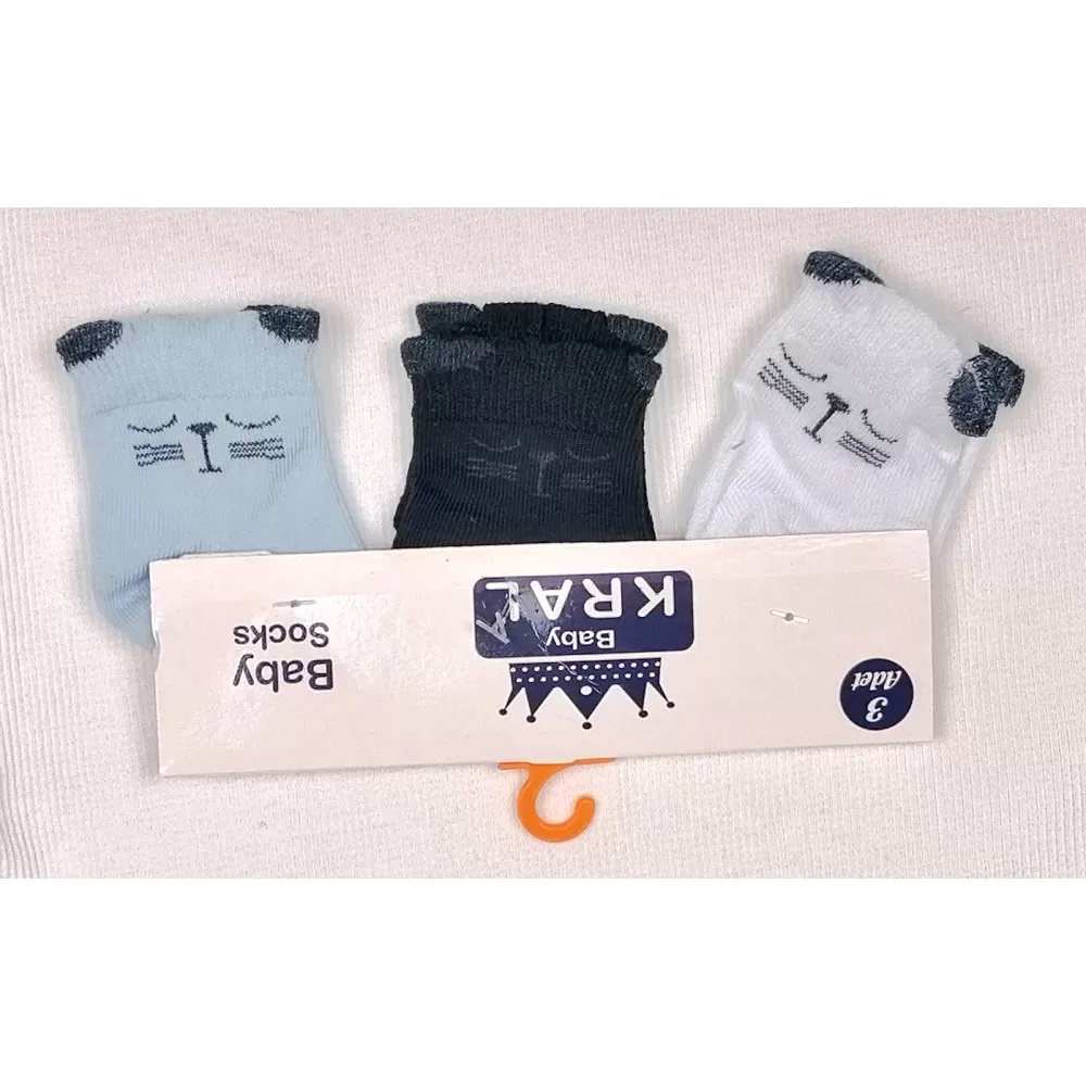 Шкарпетки Baby Kral 3 пари р. 0-3 міс. в асортименті (м 102)