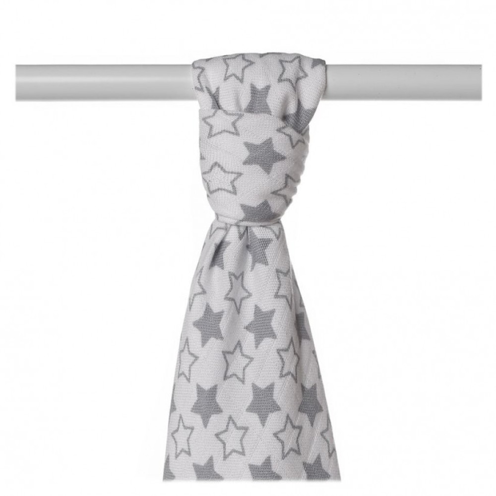 Бамбукова пелюшка ХККО ВМВ Маленькі зірочки 90х100 см срібні (BMB090047)