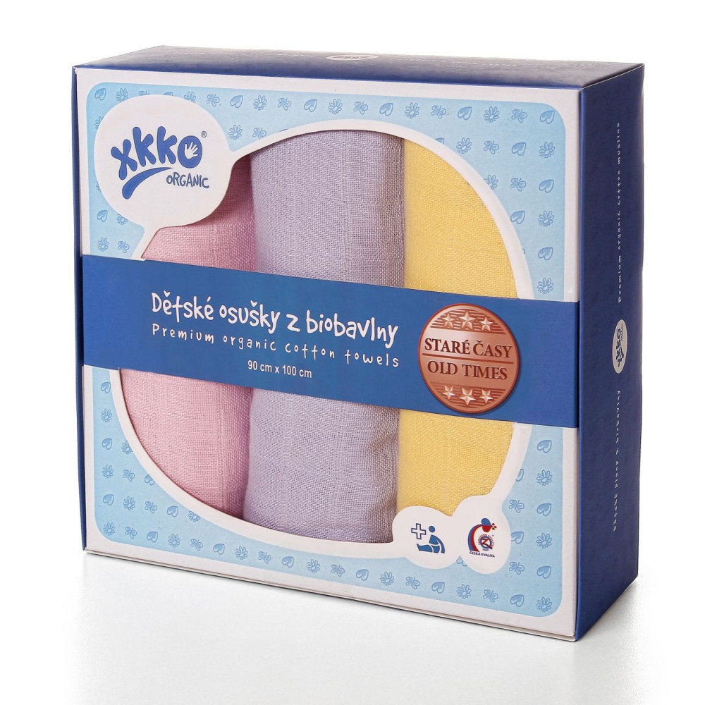 Хлопковые муслиновые пеленки XKKO Organic Old Times Pastels For Girls (CTN090010)