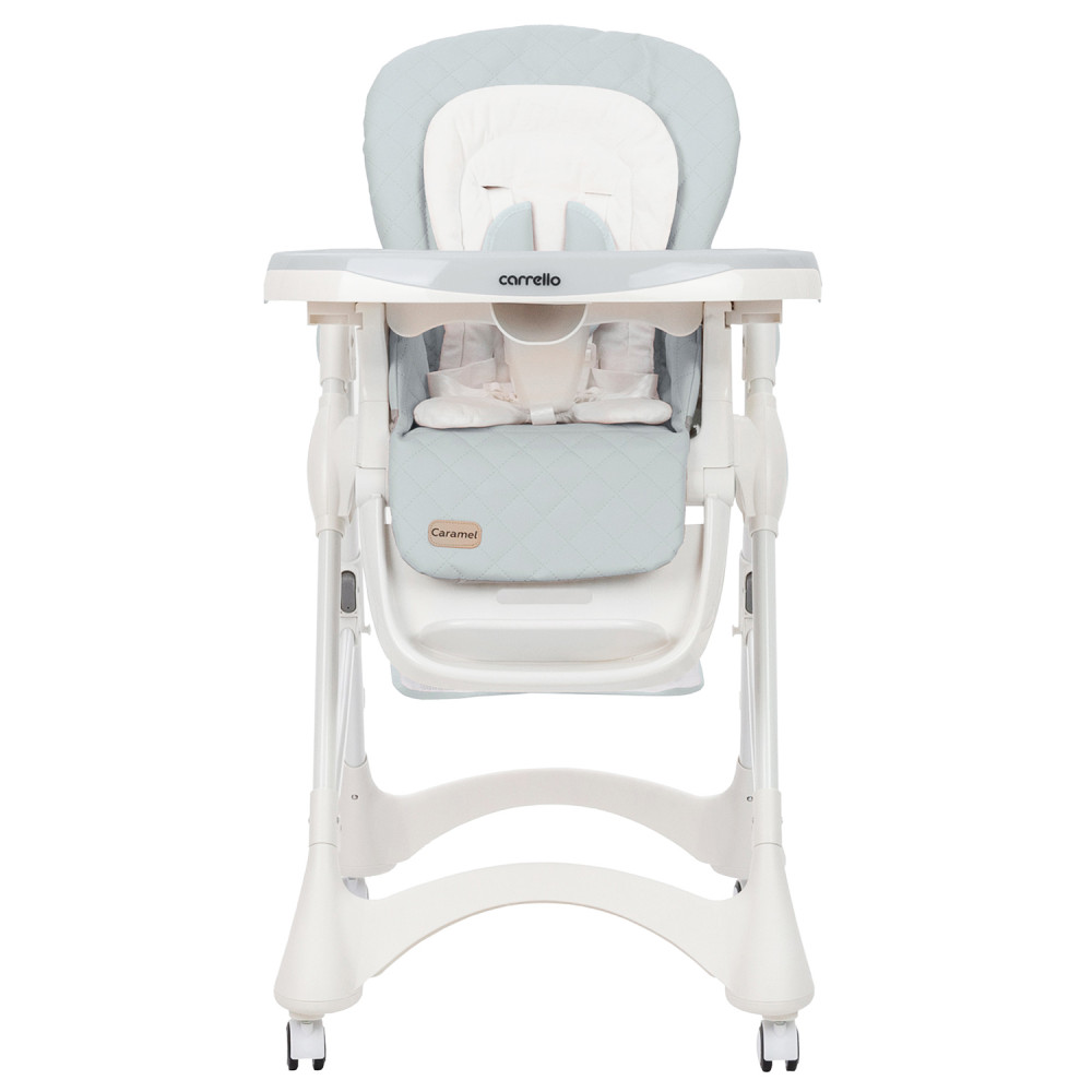 Carrello Caramel CRL-9501/3 - стульчик для кормления на колесиках (мягкий матрасик, корзина для игрушек) • Cloud Grey