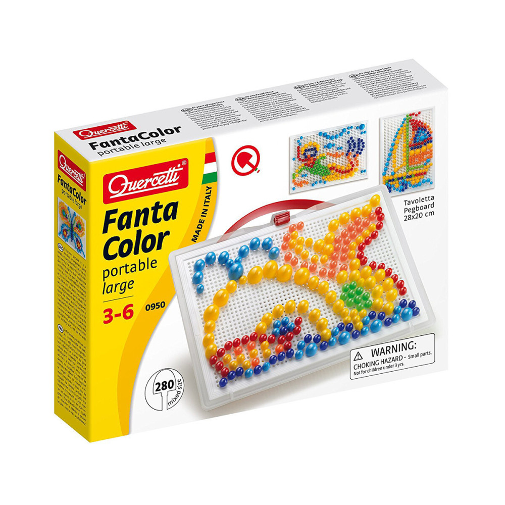 Quercetti Fantacolor Portable Large 280 фишек - набор для занятий мозаикой (0950-Q)