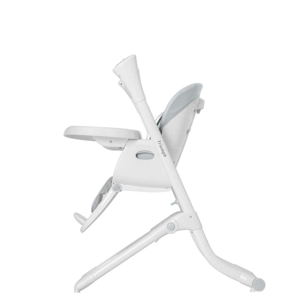 Carrello Triumph CRL-10302 - стільчик для годування, шезлонг та гойдалка з автоматичним безшумним рухом (живлення від мережі та батарейок, пульт ДК, таймер, 2 колеса) • Cloud Grey