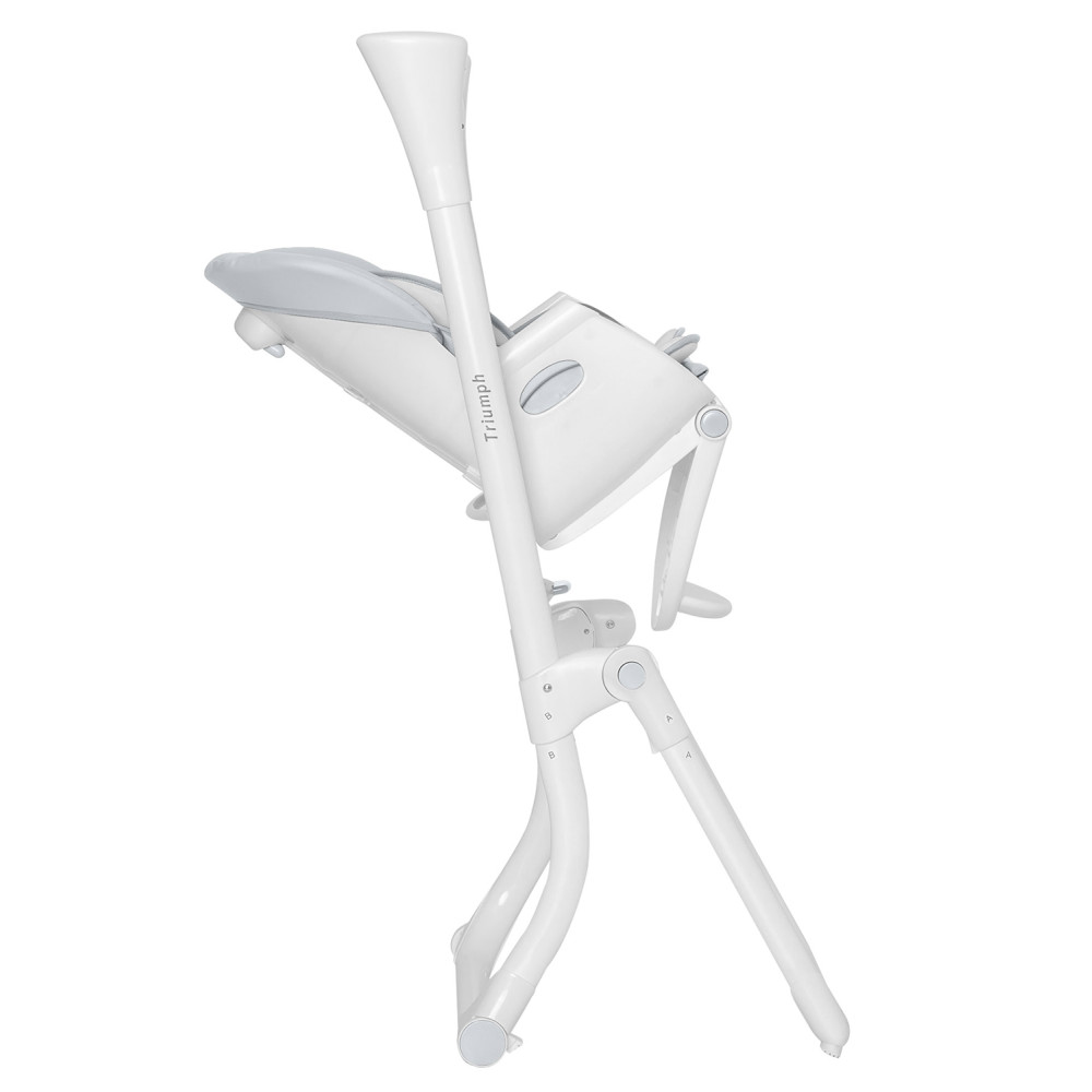 Carrello Triumph CRL-10302 - стільчик для годування, шезлонг та гойдалка з автоматичним безшумним рухом (живлення від мережі та батарейок, пульт ДК, таймер, 2 колеса) • Cloud Grey