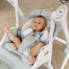 Carrello Triumph CRL-10302 - стільчик для годування, шезлонг та гойдалка з автоматичним безшумним рухом (живлення від мережі та батарейок, пульт ДК, таймер, 2 колеса) • Cloud Grey