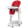 Peg Perego Tatamia Follow Me - стульчик для кормления, шезлонг для новорожденных, кресло-качалка (регулировка по высоте, наклон спинки, регулировка подножки), чехол из экокожи • Fragola