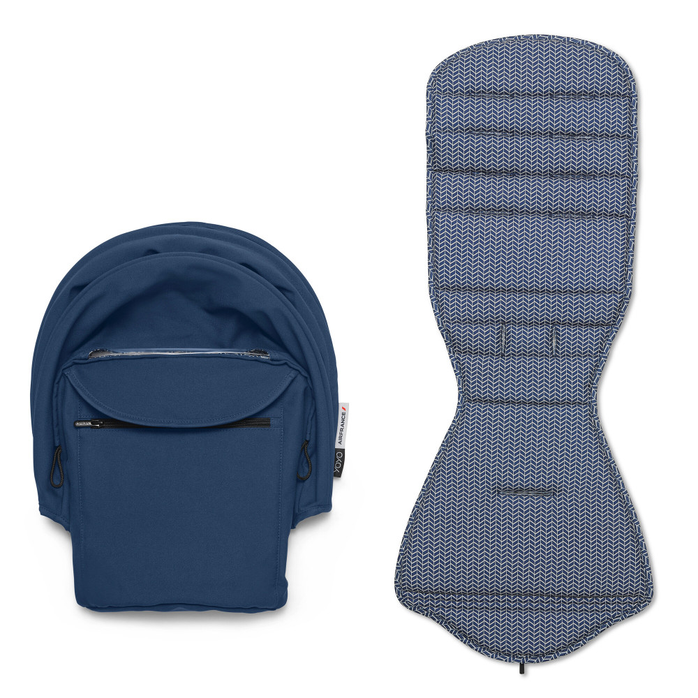 Stokke YOYO 6+ - сменный комплект текстиля для шасси YOYO³ (капюшон и сиденье) • Air France Blue