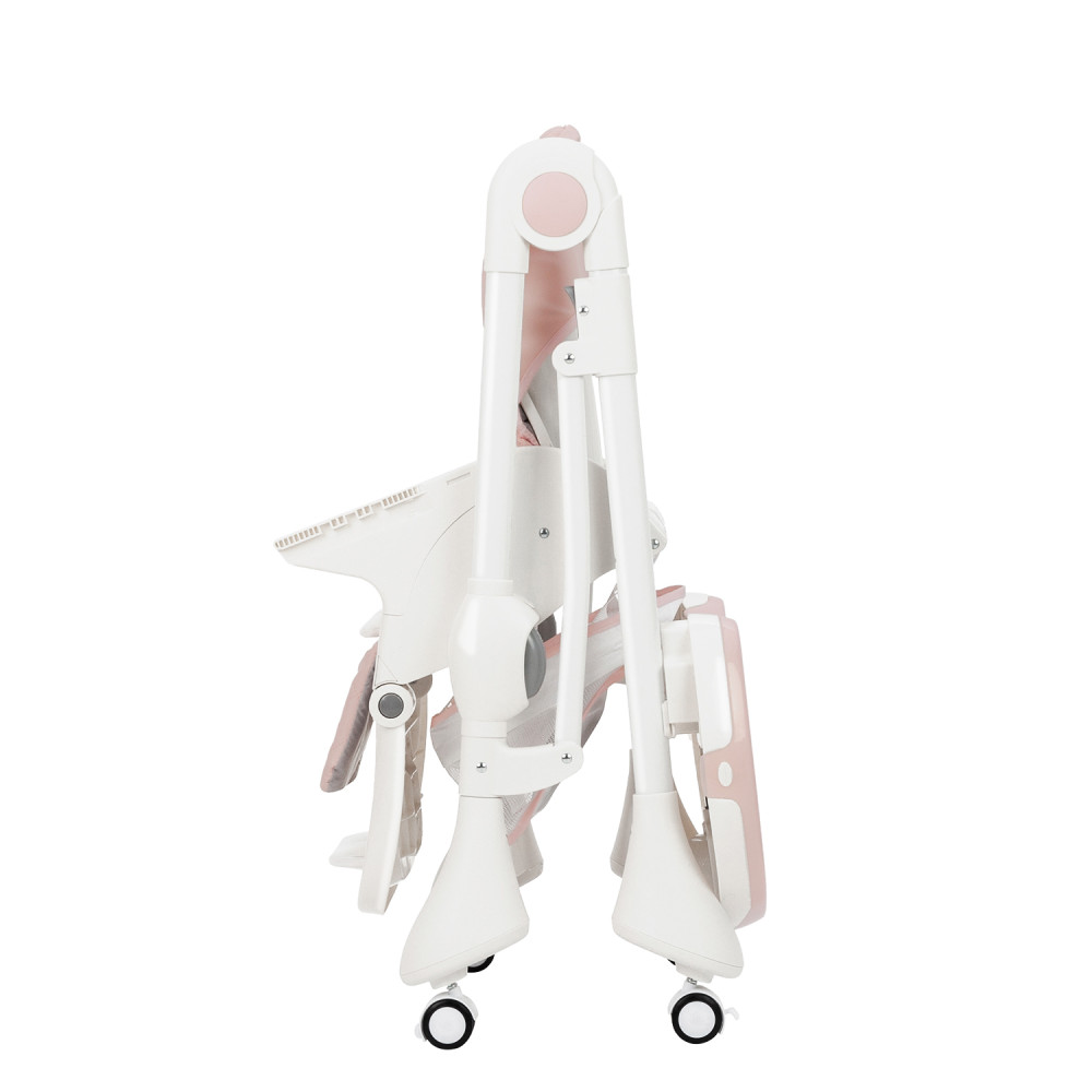 Carrello Caramel CRL-9501/3 - стільчик для годування на колесах (м'який матрацик, кошик для іграшок) • Candy Pink