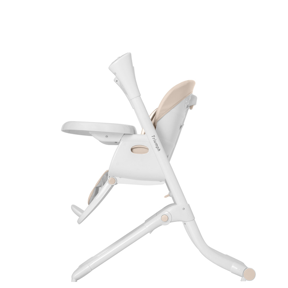 Carrello Triumph CRL-10302 - стільчик для годування, шезлонг та гойдалка з автоматичним безшумним рухом (живлення від мережі та батарейок, пульт ДК, таймер, 2 колеса) • Cream Beige