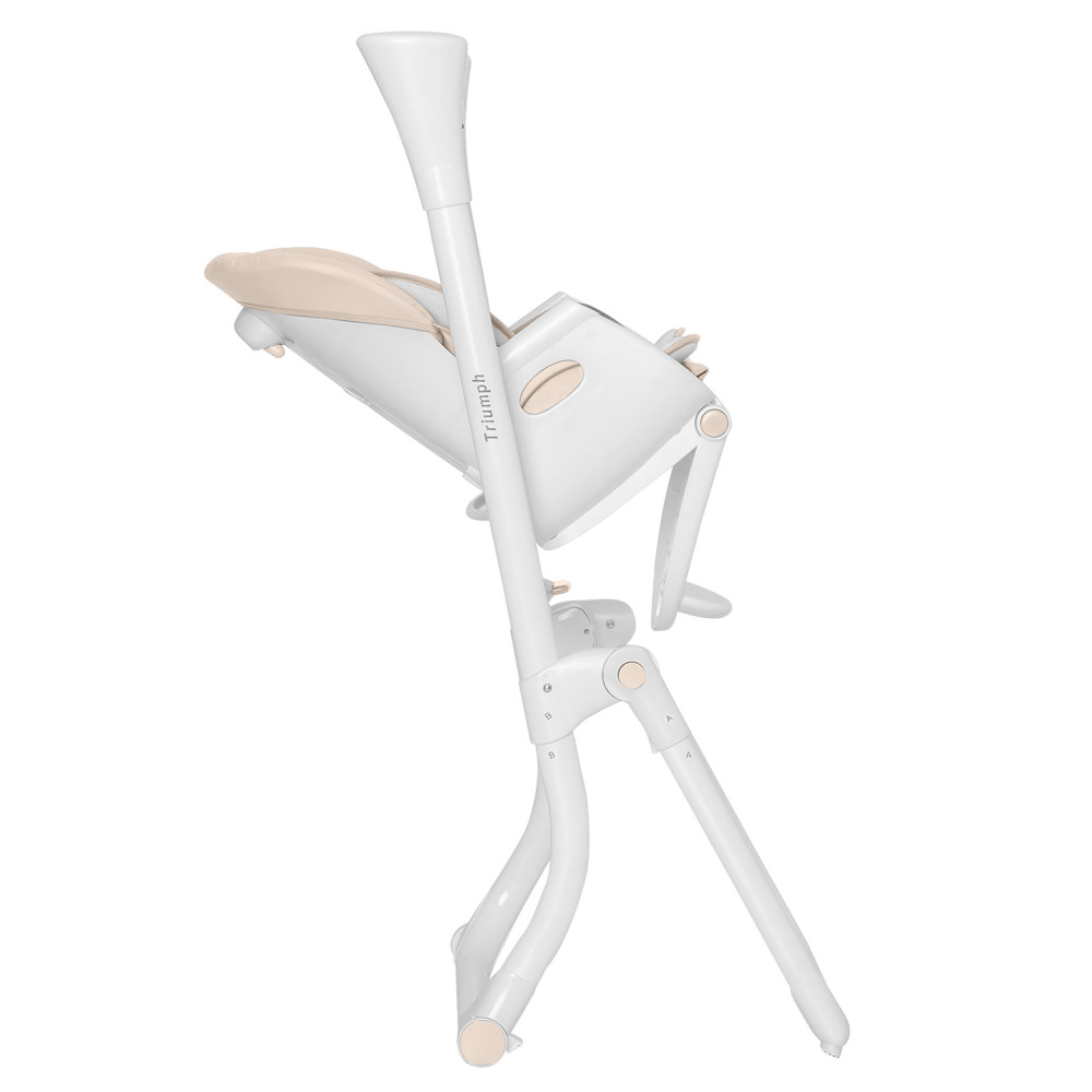 Carrello Triumph CRL-10302 - стільчик для годування, шезлонг та гойдалка з автоматичним безшумним рухом (живлення від мережі та батарейок, пульт ДК, таймер, 2 колеса) • Cream Beige