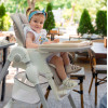 Carrello Toffee CRL-9502/3 - стульчик для кормления на колесиках (подвесная корзина для игрушек в комплекте, мягкий вкладыш, компактно складывается) • Light Beige