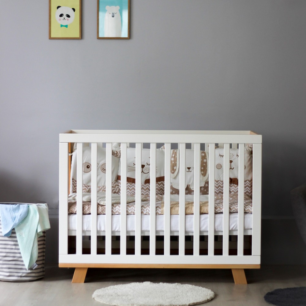 Veres Manhattan | Верес Манхеттен - дитяче ліжечко (120x60 см) • White Natural | Біло-буковий