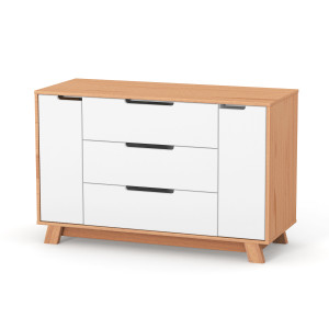Veres Manhattan | Верес Манхеттен 1200 - детский комод (120 см) • White Natural | Бело-буковый