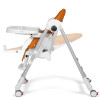 Peg Perego Prima Pappa Follow Me - стульчик для кормления с функцией шезлонга, регулировка высоты и наклона, съемный столик, 4 колеса • Arancia