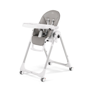 Peg Perego Prima Pappa Follow Me - стульчик для кормления с функцией шезлонга, регулировка высоты и наклона, съемный столик, 4 колеса • Ice