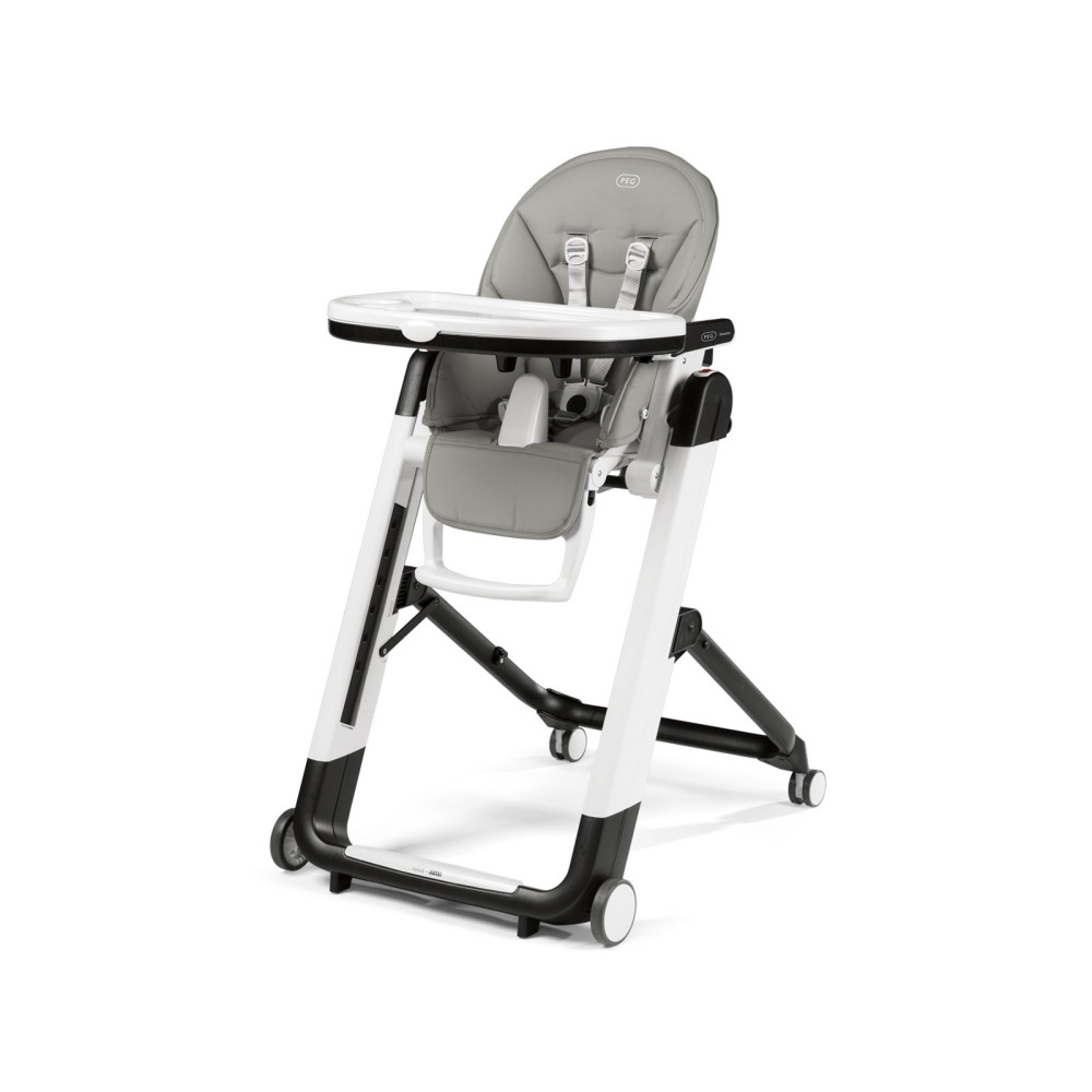 Peg Perego Siesta Follow Me - стульчик для кормления и шезлонг, 9 положений высоты, экокожа • Ice