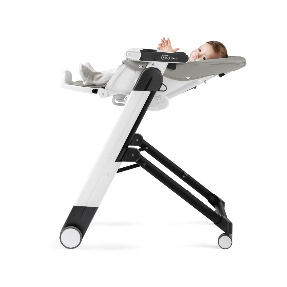 Peg Perego Siesta Follow Me - стульчик для кормления и шезлонг, 9 положений высоты, экокожа • Ice