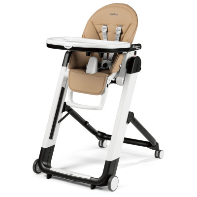 Peg Perego Siesta Follow Me - стульчик для кормления и шезлонг, 9 положений высоты, экокожа • Noce