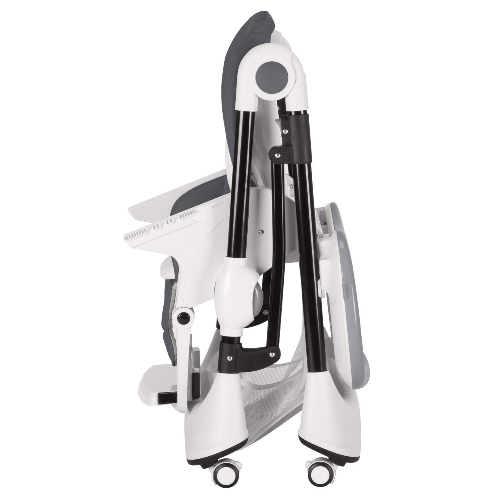 Carrello Stella CRL-9503 - стільчик для годування на коліщатках (сидіння з еко-шкіри, м'який матрацик,кошик для дрібниць) • Shell Grey