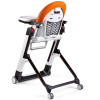 Peg Perego Siesta Follow Me - стульчик для кормления и шезлонг, 9 положений высоты, экокожа • Arancia