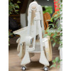 Carrello Caramel CRL-9501/3 - стульчик для кормления на колесиках (мягкий матрасик, корзина для игрушек) • Cream Beige