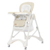 Carrello Caramel CRL-9501/3 - стульчик для кормления на колесиках (мягкий матрасик, корзина для игрушек) • Cream Beige