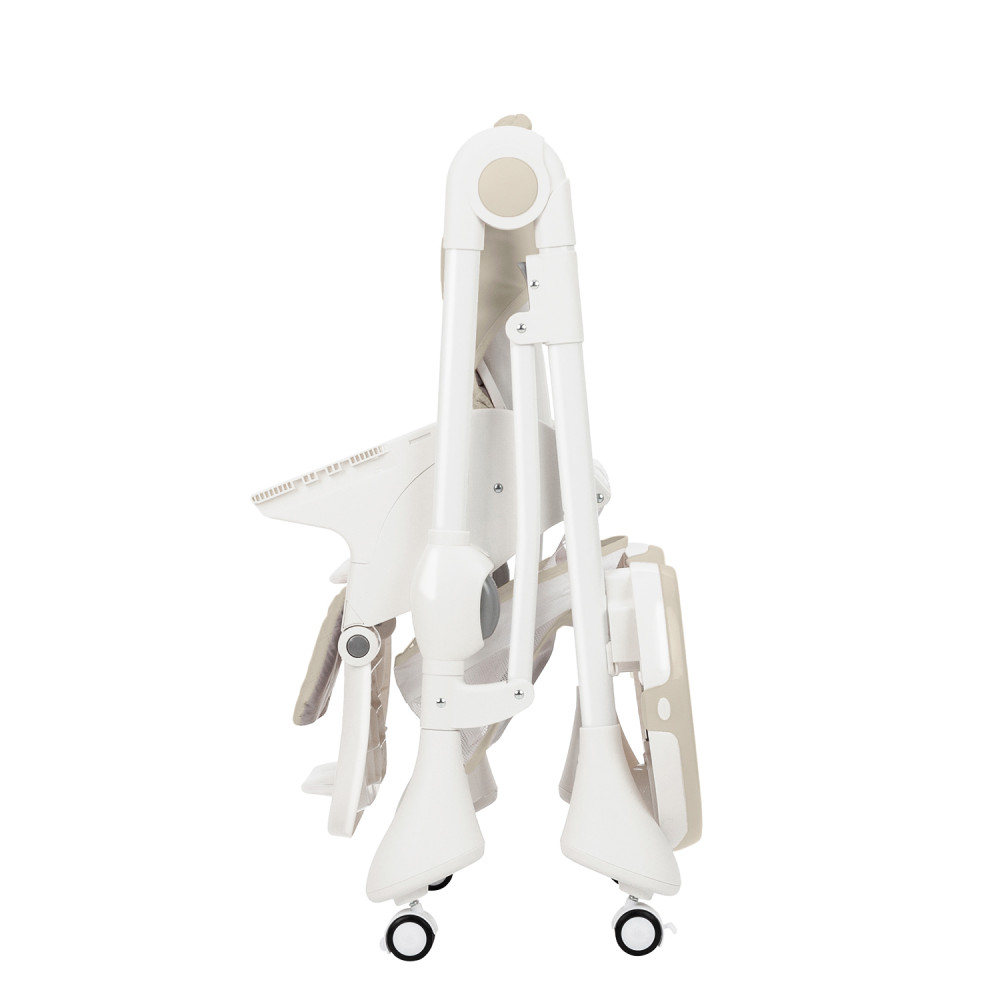 Carrello Caramel CRL-9501/3 - стульчик для кормления на колесиках (мягкий матрасик, корзина для игрушек) • Cream Beige