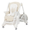 Carrello Caramel CRL-9501/3 - стульчик для кормления на колесиках (мягкий матрасик, корзина для игрушек) • Cream Beige