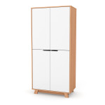 Veres Manhattan | Верес Манхеттен 850 - дитяча шафа (85x47x182.5 см) • White Natural | Біло-буковий