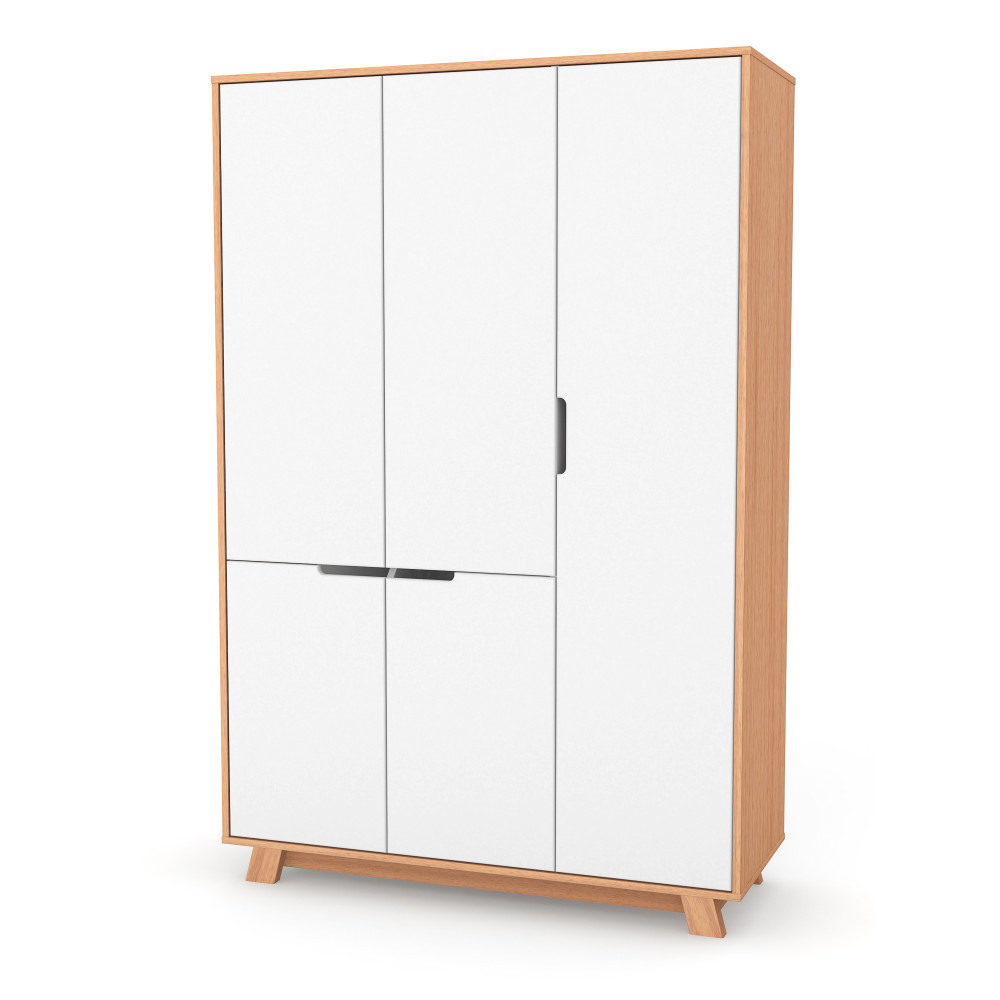 Veres Manhattan | Верес Манхеттен 1200 - дитяча шафа (120x47x182.5 см) • White Natural | Біло-буковий