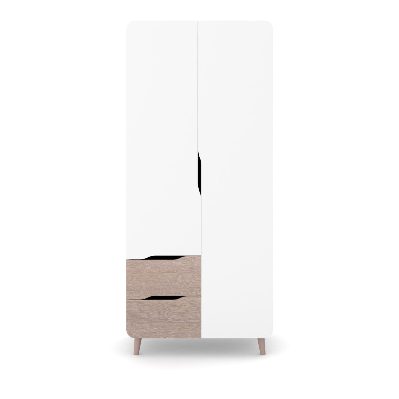 Veres Sydney | Верес Сидней - детский шкаф, двухдверный (85x47x194 см) • Cappuccino White | Капучино-белый