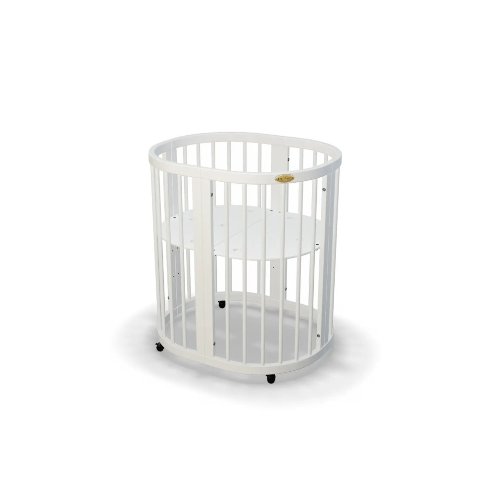 Ліжечко-трансформер IngVart Smart Bed Round 9в1 Eco line з іонами срібла, біле
