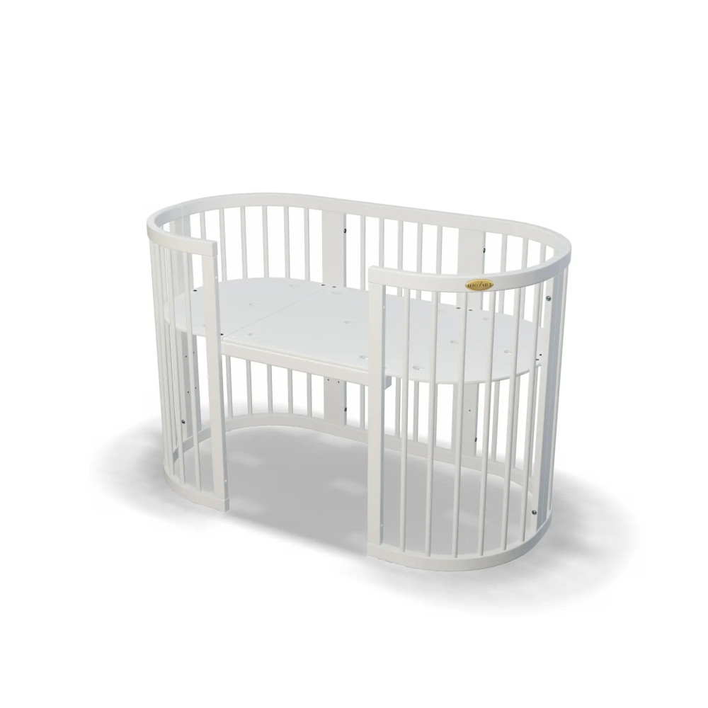 Ліжечко-трансформер IngVart Smart Bed Round 9в1 Eco line з іонами срібла, біле